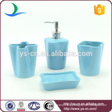 YSb40160-02 4 pcs jogo de cerâmica de banho de cerâmica original azul, conjunto de casa de banho